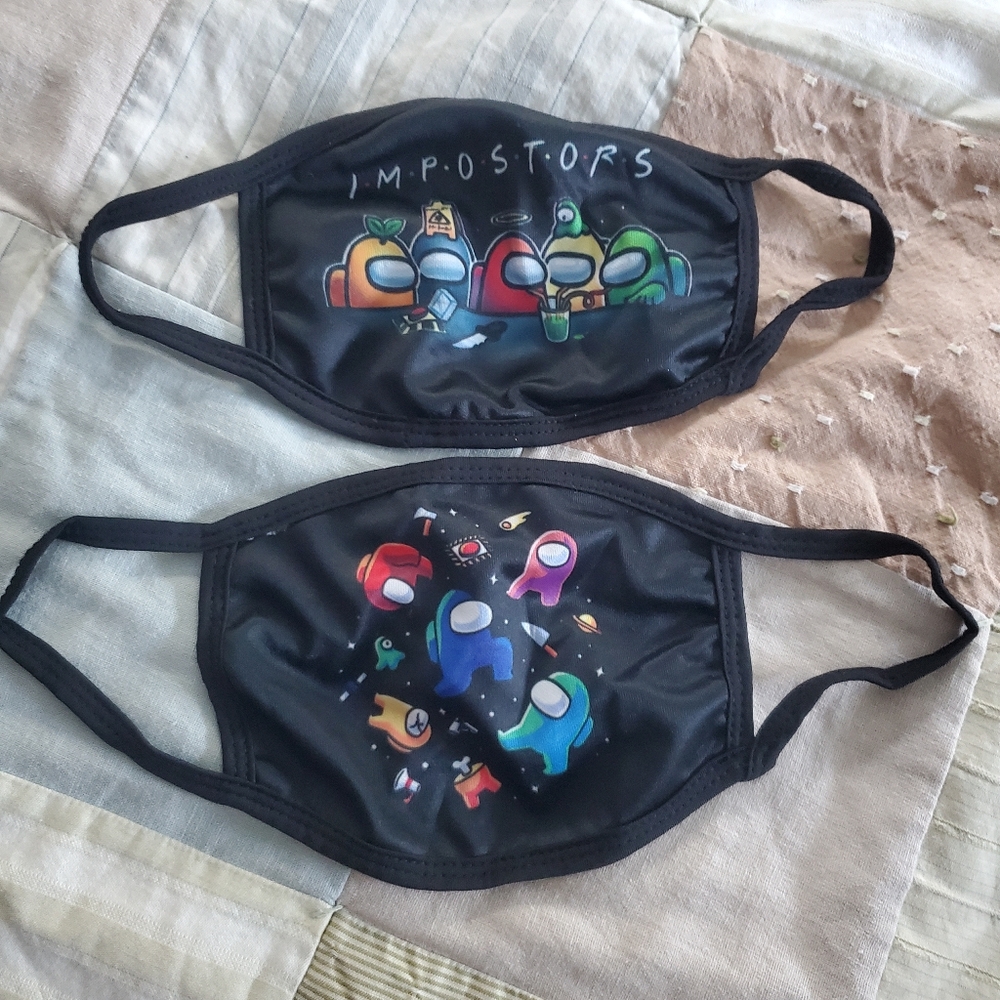 2 Pack “Among Us”‎ Kids Face mask Cotton Washable Multicolor